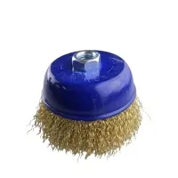 Щетка для УШМ чашечная 65 мм, 2,5", волнистая, латунированная, "MAXIMUM" MX 17719